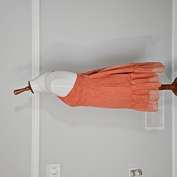 Abercrombie & Fitch Corset Tie Back Dress Orange White M - Picture 11 of 16
